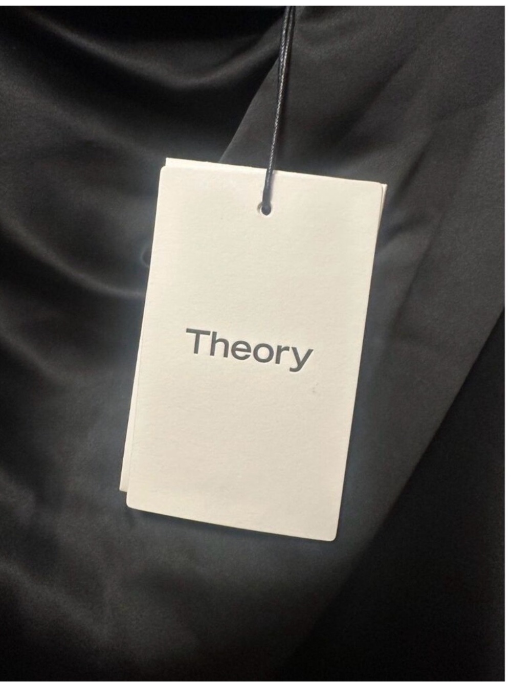 Theory Black Satin Sleeveless Cowl Neck Blouse - Picture 3 of 6